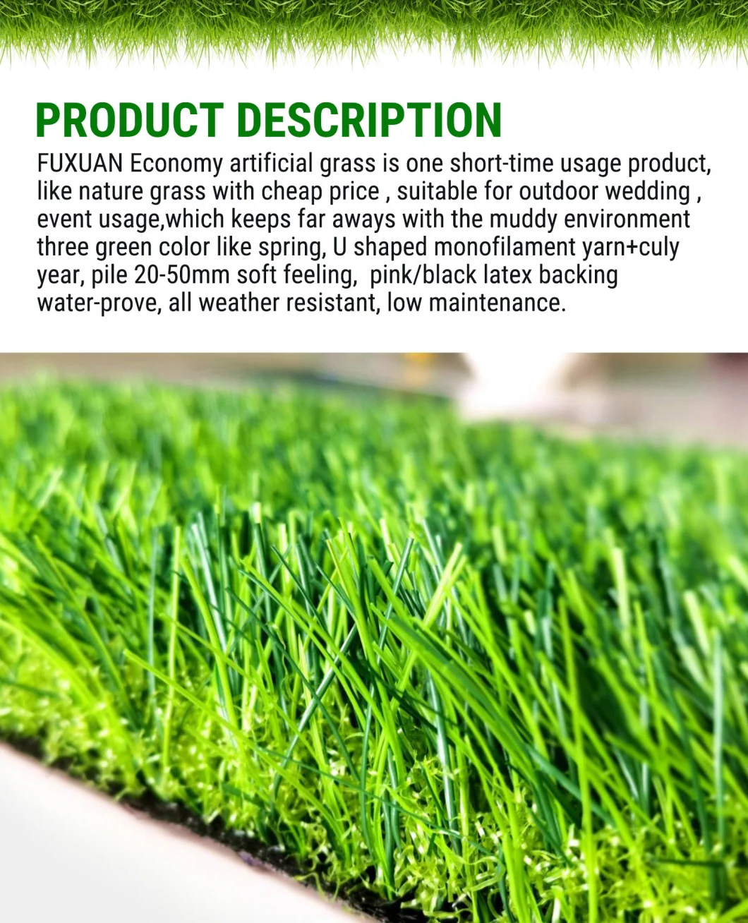 Synthetic Artificial Grass Wall Decor Golf Turf Garden 40mm 50mm Sports Flooring Turf Artificial Grass From China