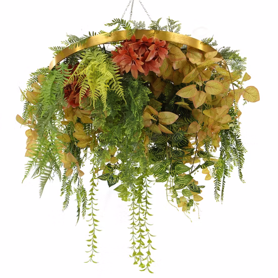 Sensazione reale, diametro 80 cm, pianta artificiale sospesa in plastica, vite di salice piangente per la decorazione di nozze