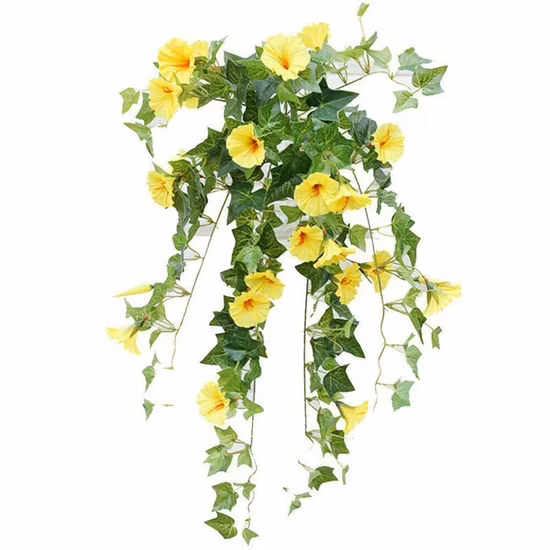 Fiori artificiali di ipomea da appendere al muro.  Viti di fiori artificiali all'ingrosso