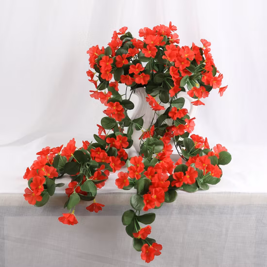 Vite di fiori artificiali da appendere a parete con fiori in rattan viola decorazione all'ingrosso